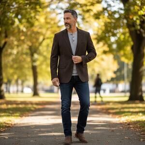 Ralph Lauren Brown Blazer Corduroy Paisley Lined Jacket